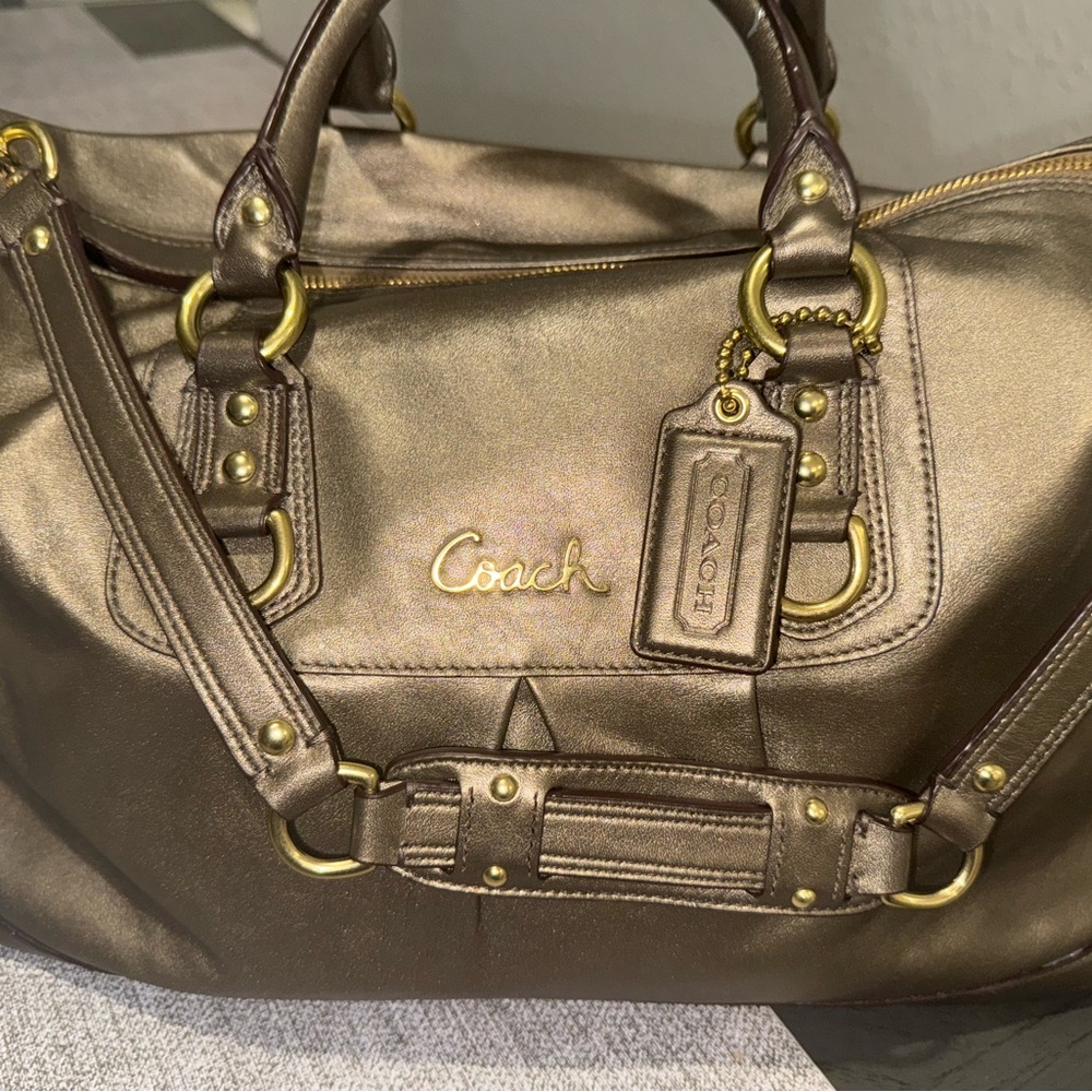 Coach Shimmering Bronze Satchel